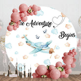 Aperturee - Aperturee Clouds Airplane The Adventure Begins Round Backdrop